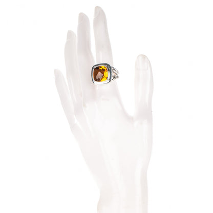 David Yurman Sterling Silver Citrine 14mm Albion Ring 52 6 2 of 5