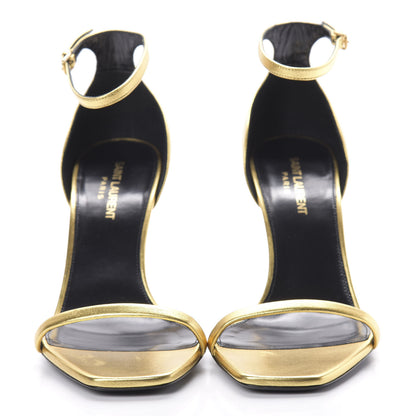 Saint Laurent Calfskin Opyum Sandals 39 Oro 2 of 12
