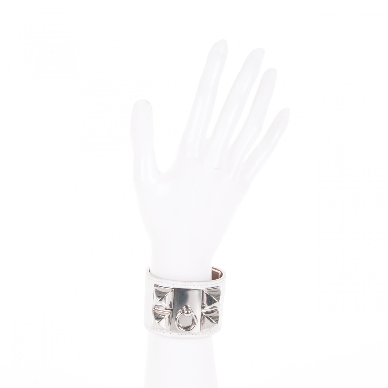Hermes Epsom Collier de Chien CDC Bracelet S White 2 of 7