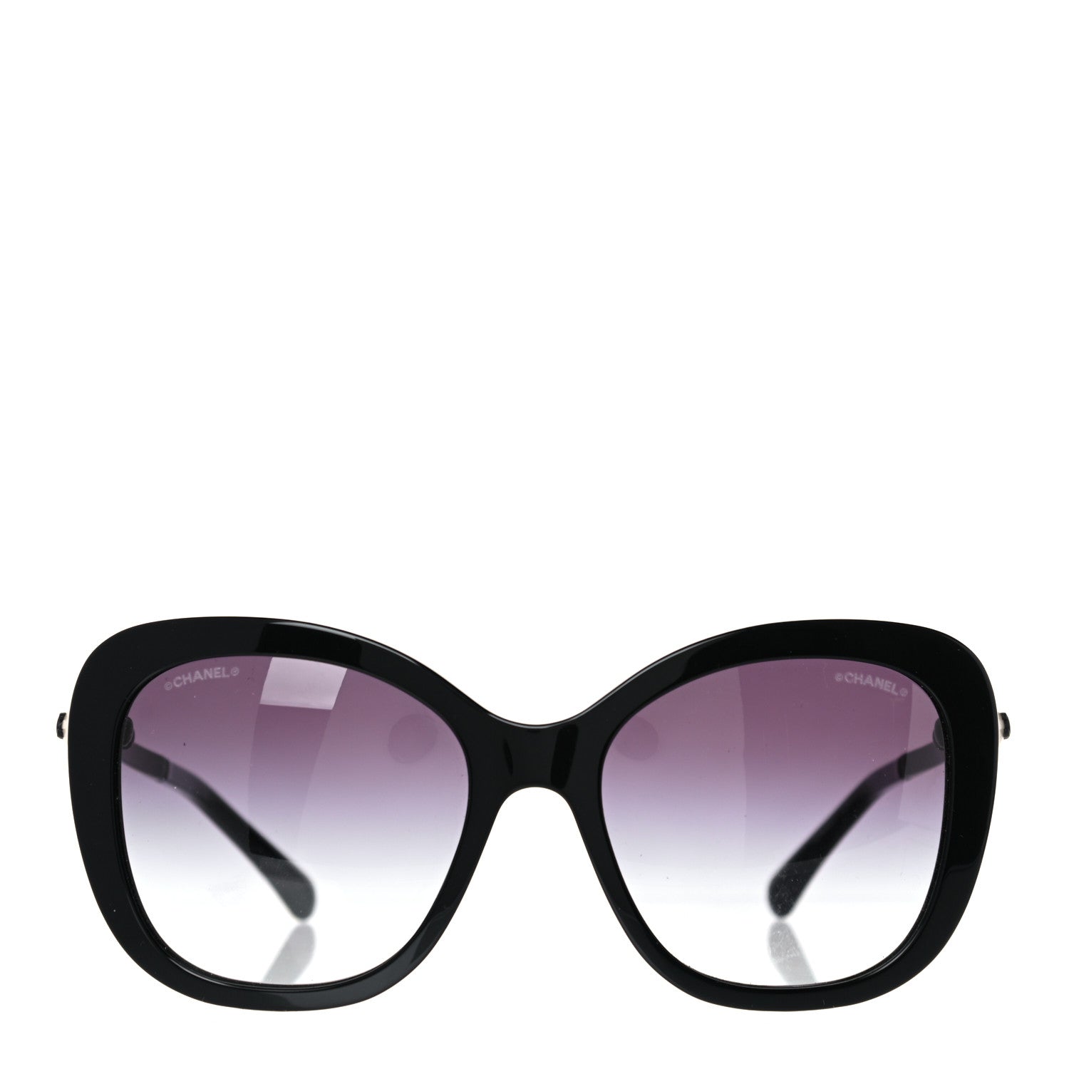 Chanel Acetate Butterfly Winter Pearl Sunglasses 5339-H Black 2 of 7