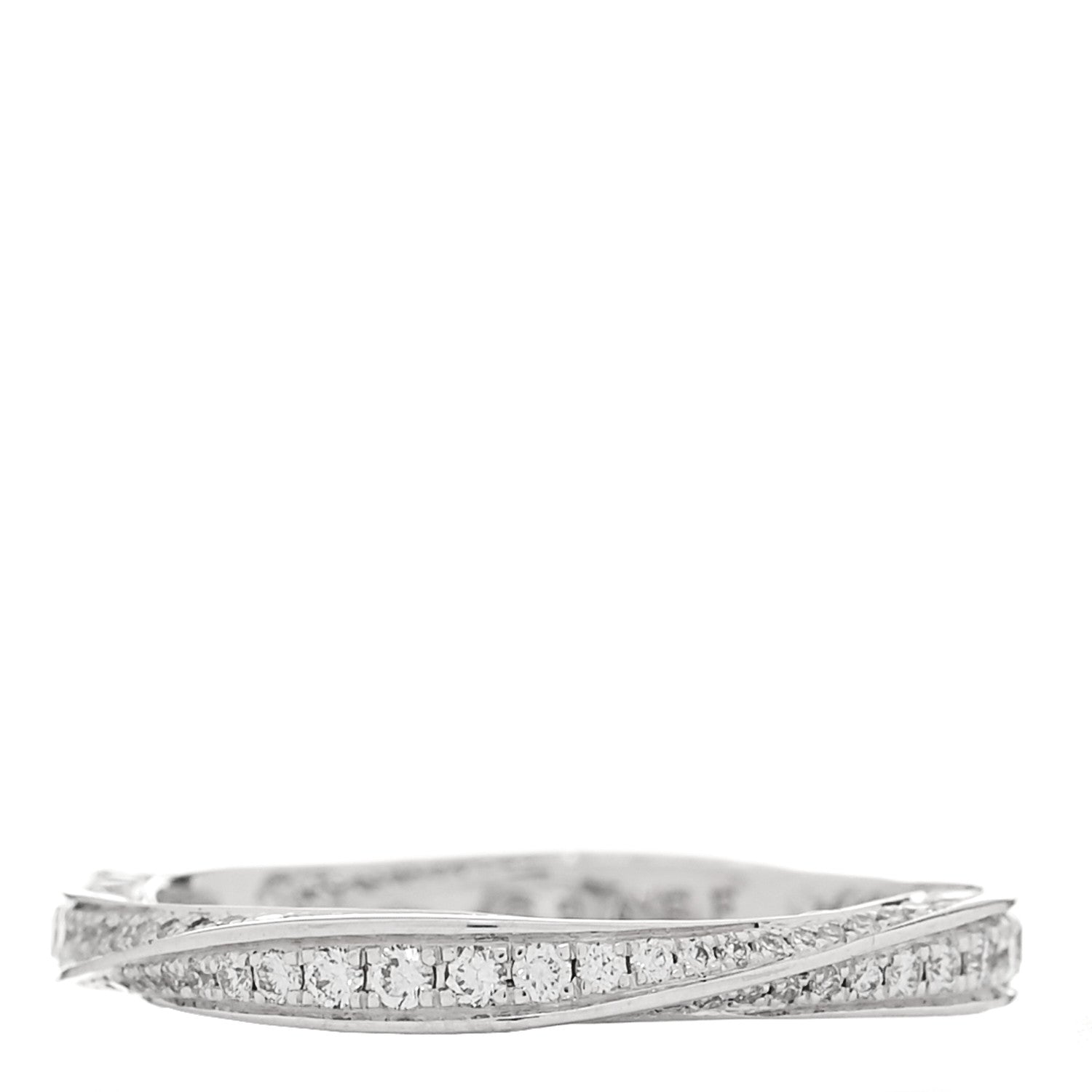 Graff 18K White Gold Diamond Spiral Pave Band Ring 46 3.75 1 of 7