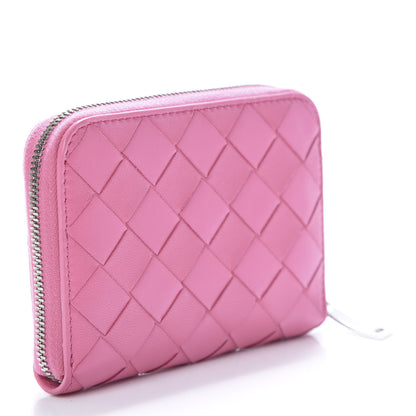 Bottega Veneta Nappa Intrecciato Zip Around Coin Purse Pink 3 of 8