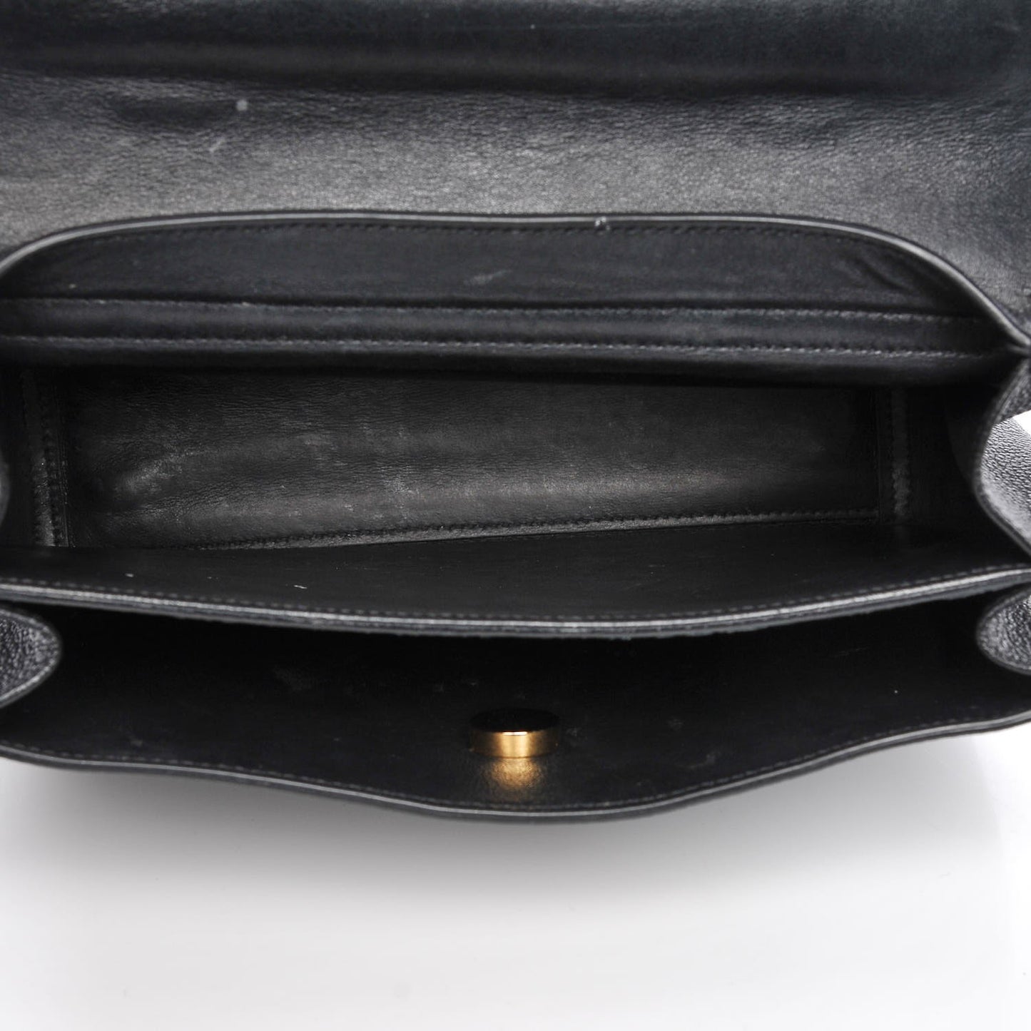 Grained Calfskin Small Moujik Top Handle Bag Black