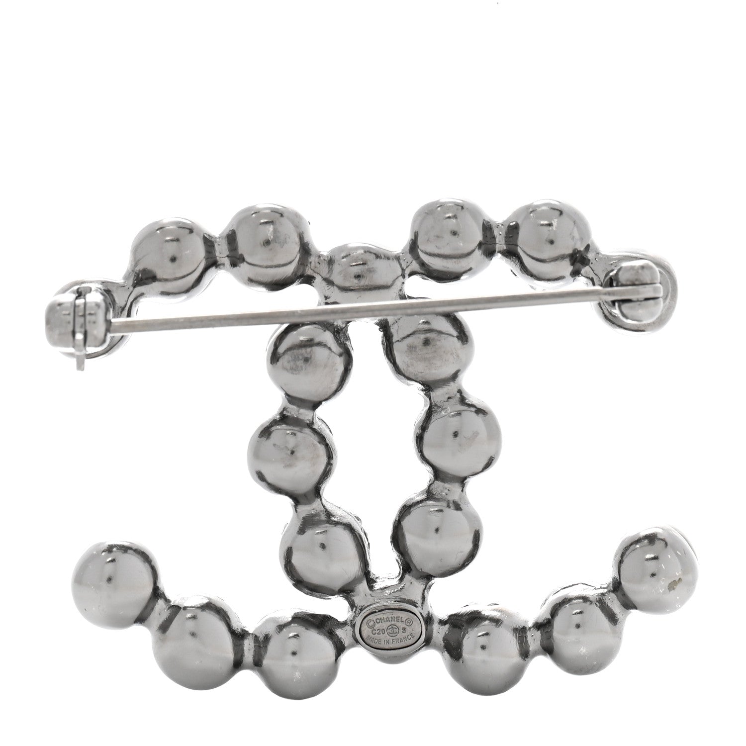 Chanel Ruthenium Crystal CC Brooch 3 of 4
