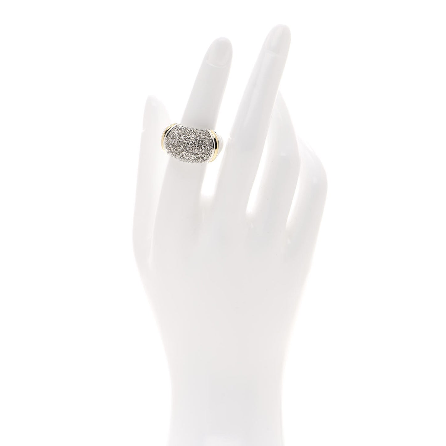Sterling Silver 18K Yellow Gold Diamond Metro Cable Ring 52 6