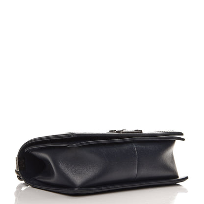 Chanel Calfskin Woven Medium Boy Flap Navy Green 4 of 14