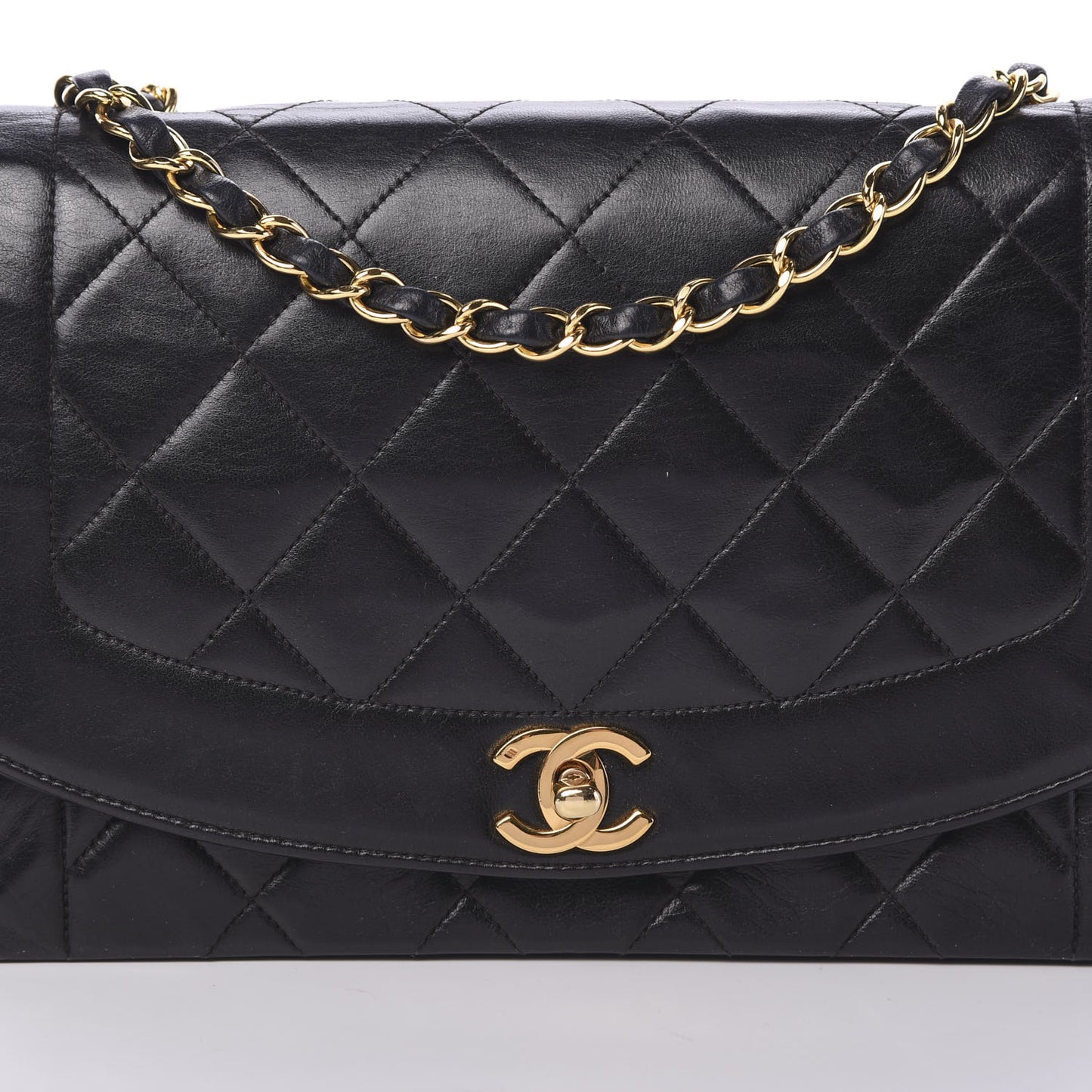 Lambskin Quilted Small Single Flap Black