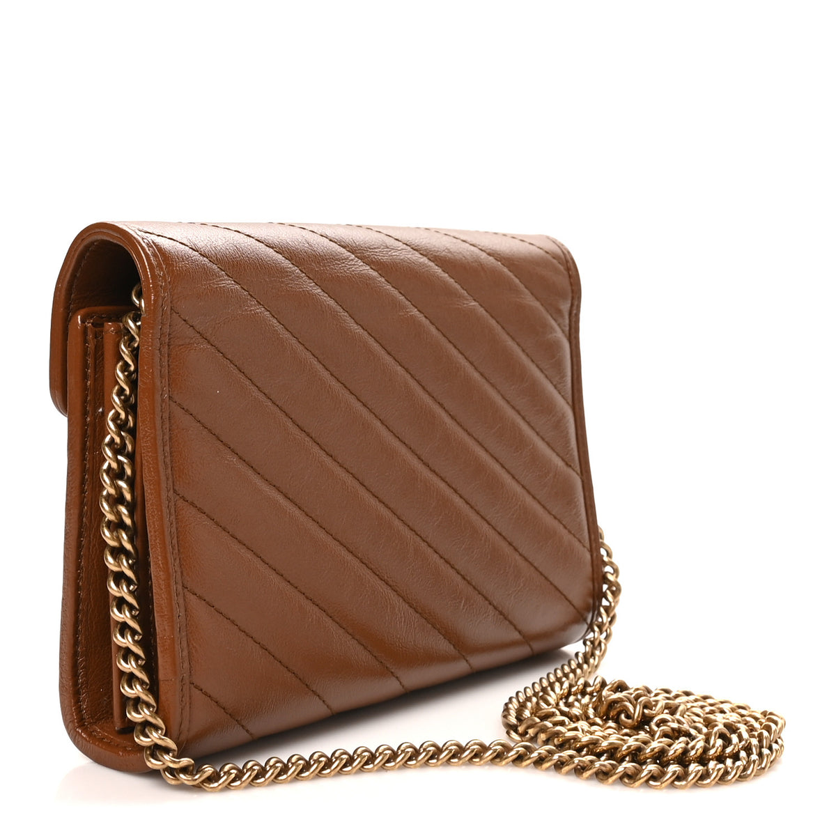 Azalea Calfskin Matelasse Diagonal GG Marmont Chain Wallet Cuir