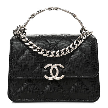 Chanel Caviar Quilted Pick Me Up Clutch With Chain Black 1 of 12