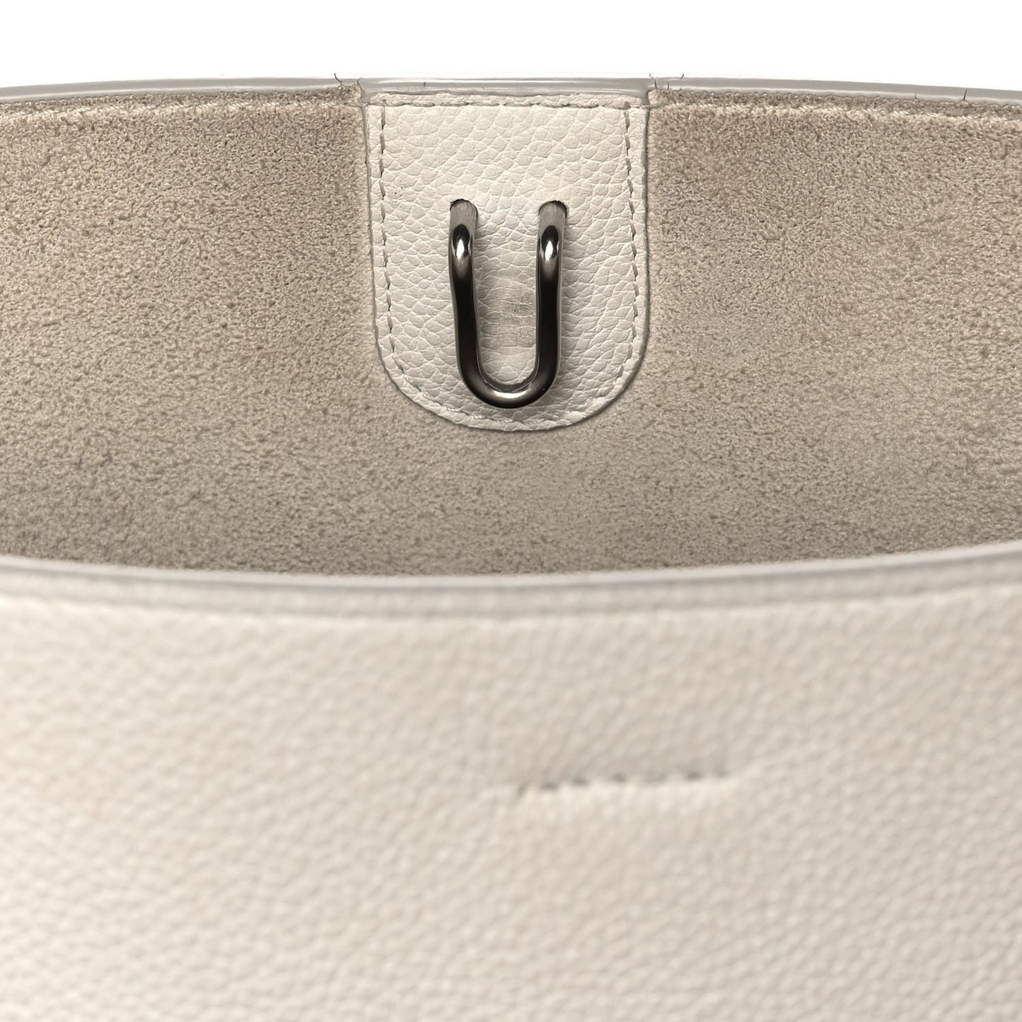 Soft Grained Calfskin Small Sangle Bucket Bag White