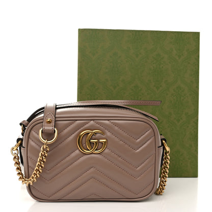 Gucci Calfskin Matelasse Mini GG Marmont Chain Shoulder Bag Porcelain Rose 11 of 11