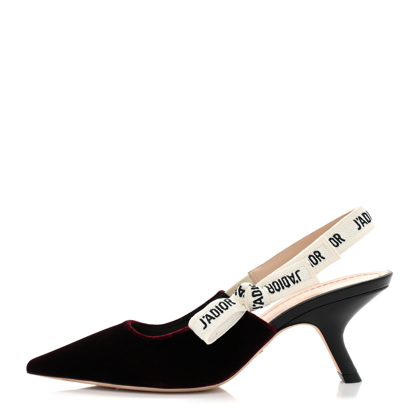 Velvet Ribbon J'Adior Slingback 65mm Pumps 38 Deep Amaranth