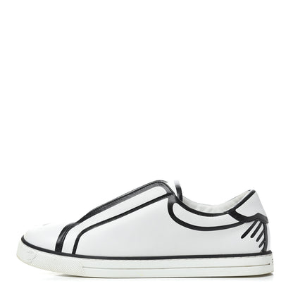 Fendi X JOSHUA VIDES Nappa Rockoclick Slip On Sneakers 37.5 Snow White Black 1 of 20