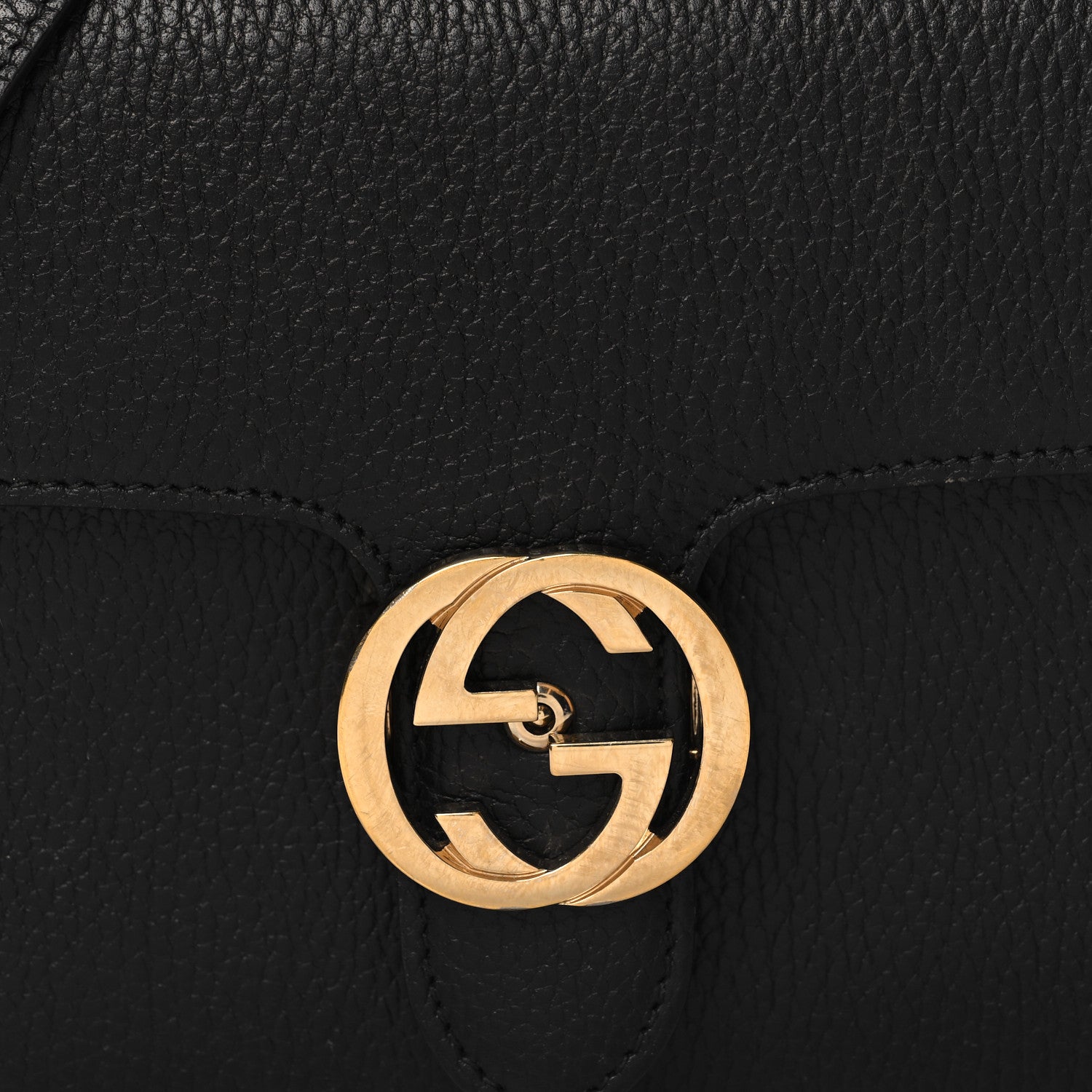 Gucci Dollar Calfskin Small Interlocking G Shoulder Bag Black 9 of 11