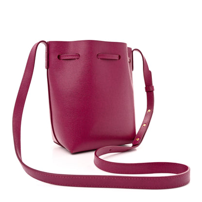 Mansur Gavriel Saffiano Mini Mini Bucket Bag Dark Pink 3 of 15