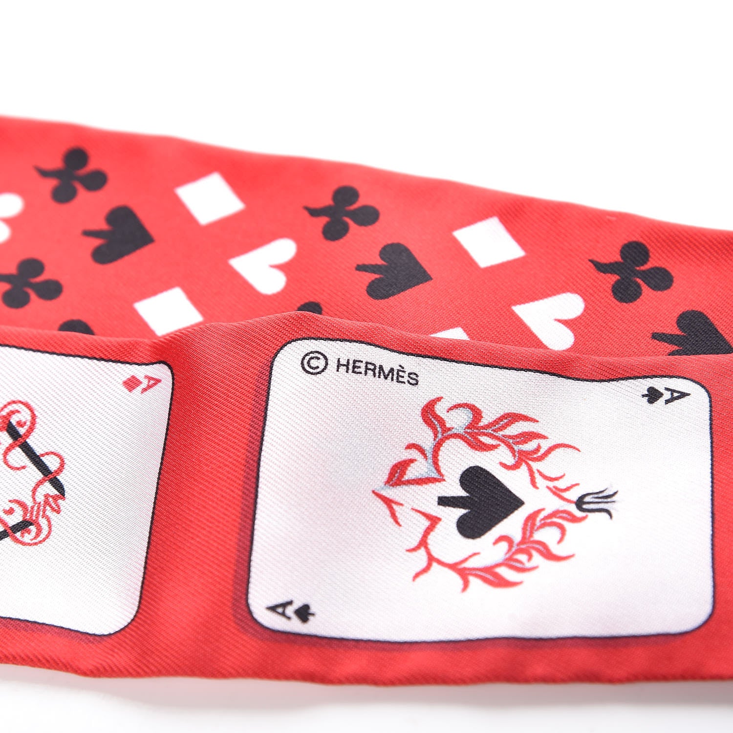 Hermes Silk Jeu de Cartes Twilly Rouge Black Ardoise 4 of 4