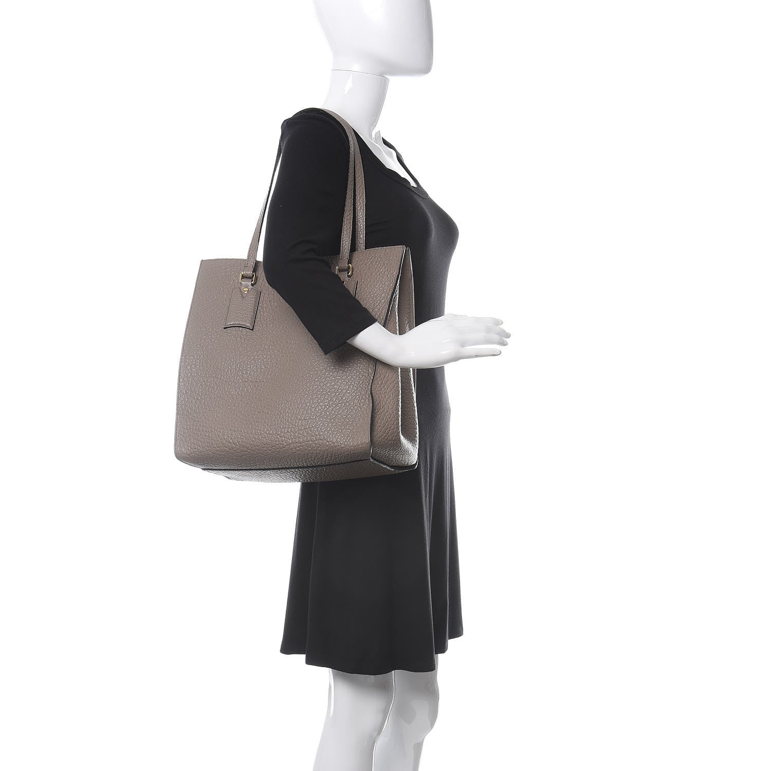 Burberry Heritage Grain Medium Woodbury Tote Pale Taupe 2 of 24
