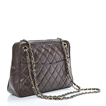 Chanel Lambskin Quilted Large Camera Case Brown 2 of 28