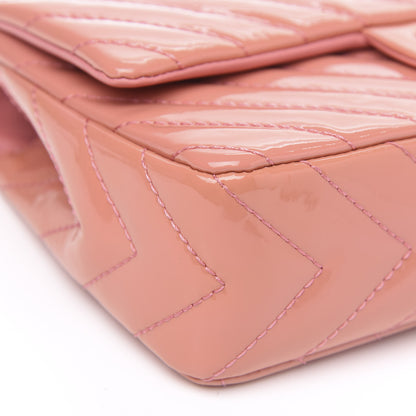 Chanel Patent Chevron Quilted Medium Single Flap Pink 8 of 11