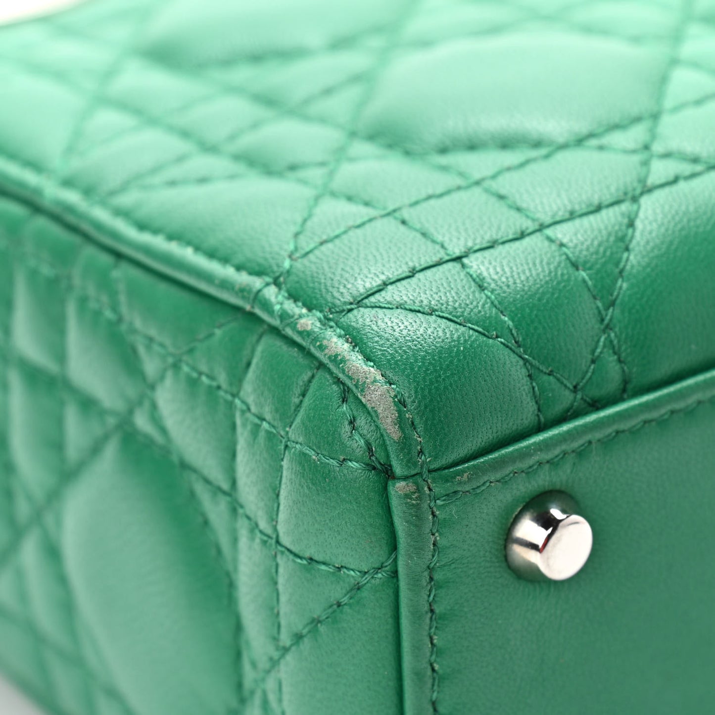 Lambskin Cannage Mini Lady Dior Green