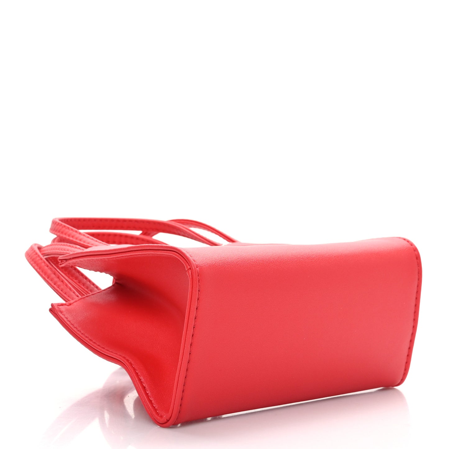 Vegan Leather Small Shopping Bag Red