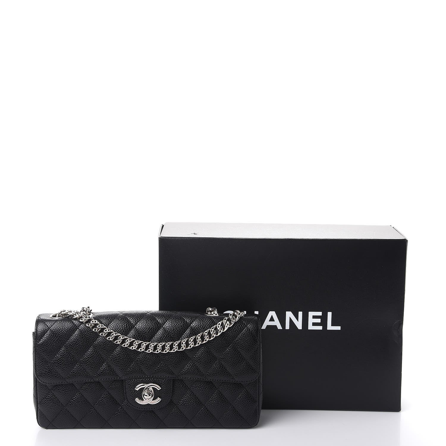 Chanel Caviar Quilted East West Flap Bijoux Chain Black 9 of 9