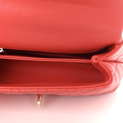 Chanel Caviar Quilted Mini Coco Handle Flap Red 5 of 10