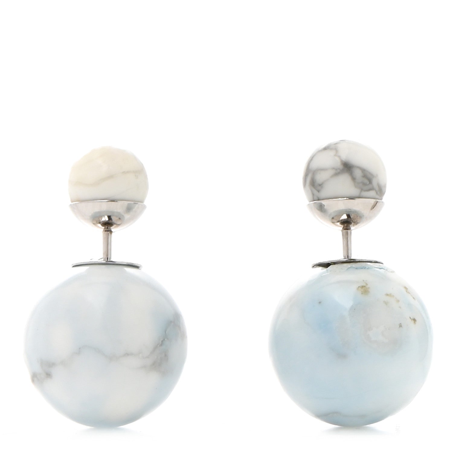 Christian Dior Palladium Mise En Dior Tribal Earrings White 1 of 5