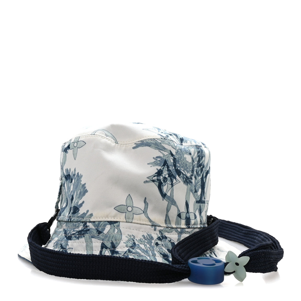 Cotton LV Play Monogram Aquagarden Reversible Bucket Hat Blue