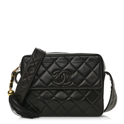 Chanel Lambskin Quilted Tassel Flap Camera Case Black 1 of 17