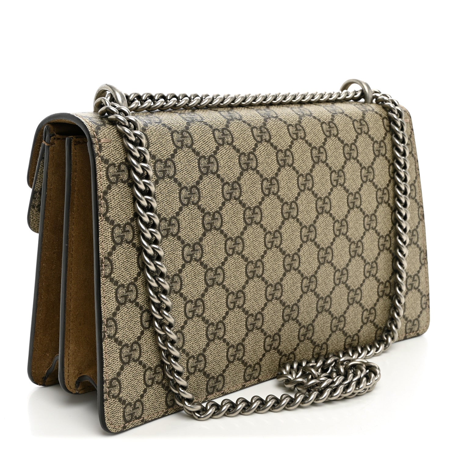 Gucci GG Supreme Monogram Suede Small Dionysus Shoulder Bag Beige Ebony Taupe 3 of 10