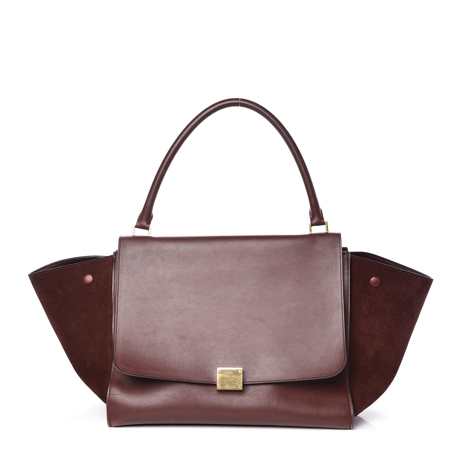 Celine Smooth Calfskin Suede Large Trapeze Burgundy 1 of 21