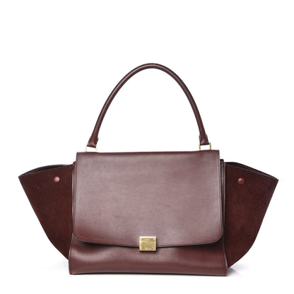 Celine Smooth Calfskin Suede Large Trapeze Burgundy 1 of 21