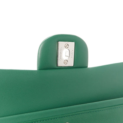 Chanel Lambskin Quilted Medium Double Flap Green 7 of 12