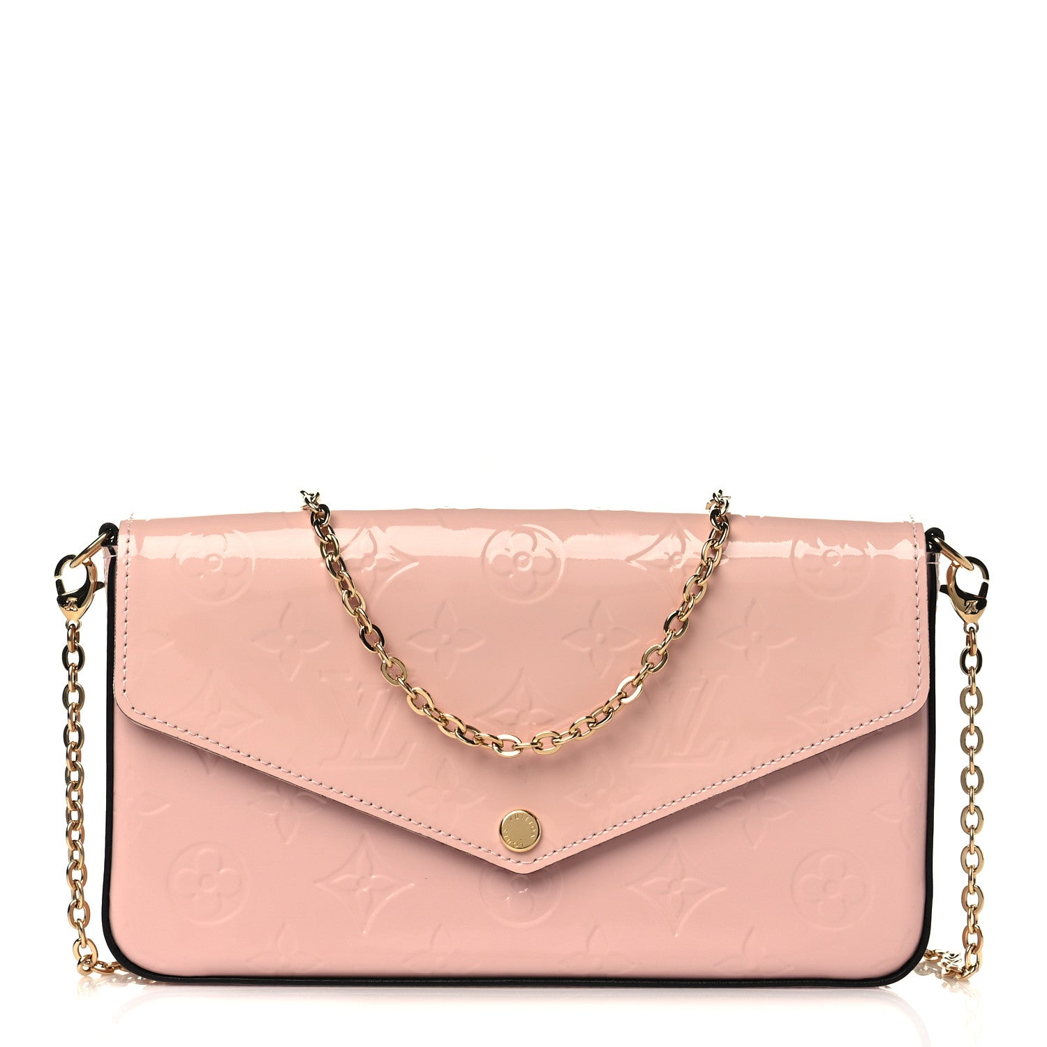 Louis Vuitton Vernis Felicie Chain Wallet Rose Ballerine 3 of 7
