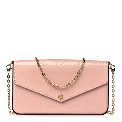 Louis Vuitton Vernis Felicie Chain Wallet Rose Ballerine 3 of 7