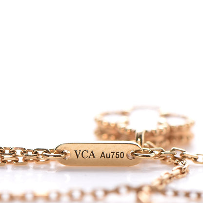 Van Cleef & Arpels 18K Yellow Gold Mother of Pearl Sweet Alhambra Pendant Necklace 7 of 10