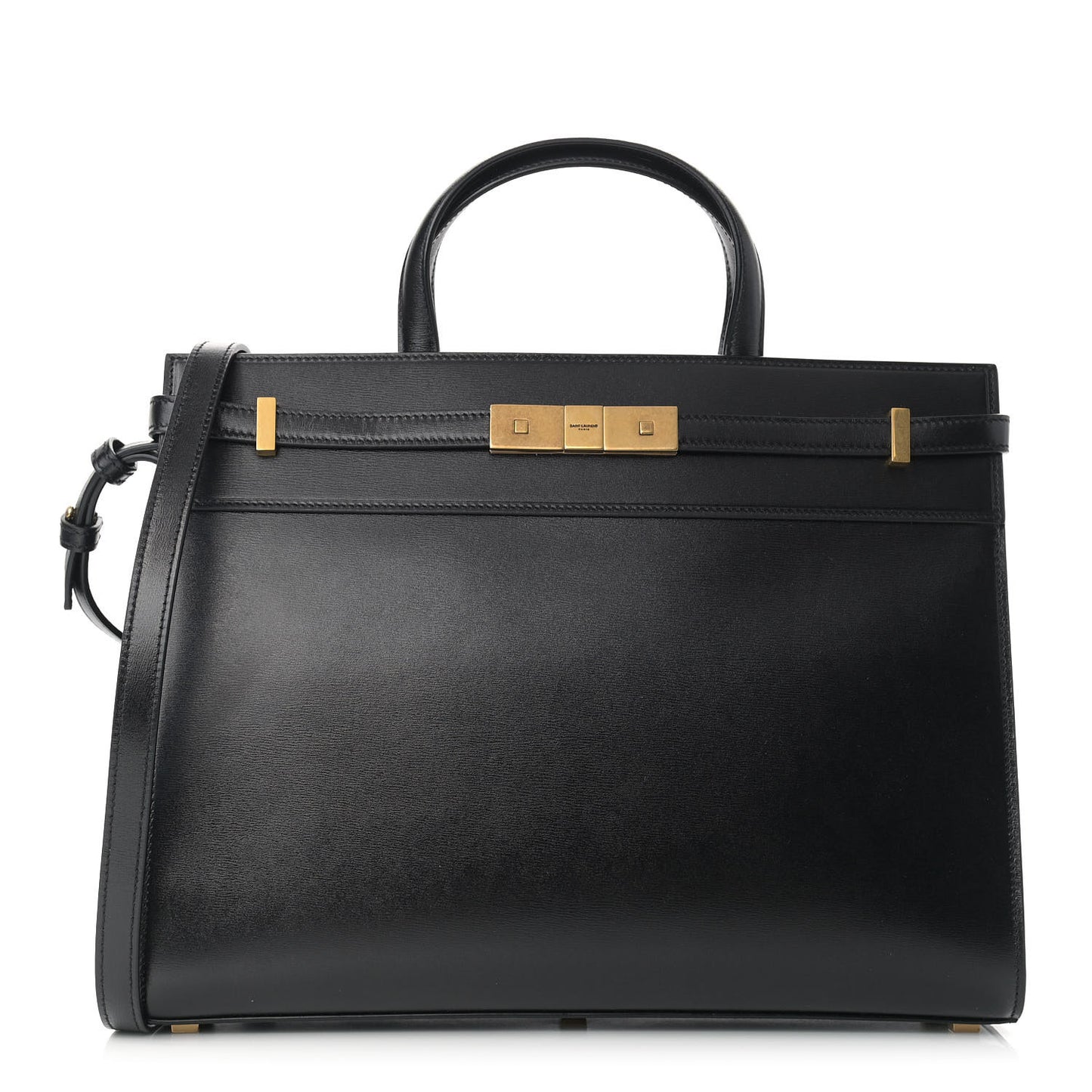 Calfskin Small Manhattan Shopper Tote Black