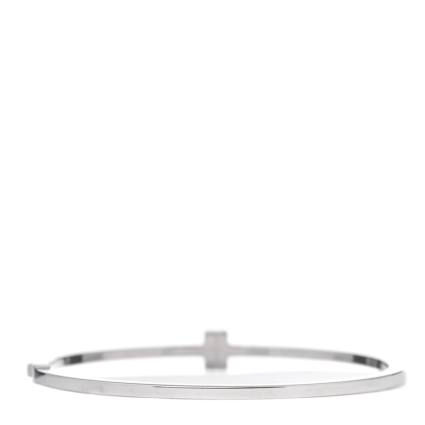 18K White Gold Diamond T Two Hinged Bangle Bracelet