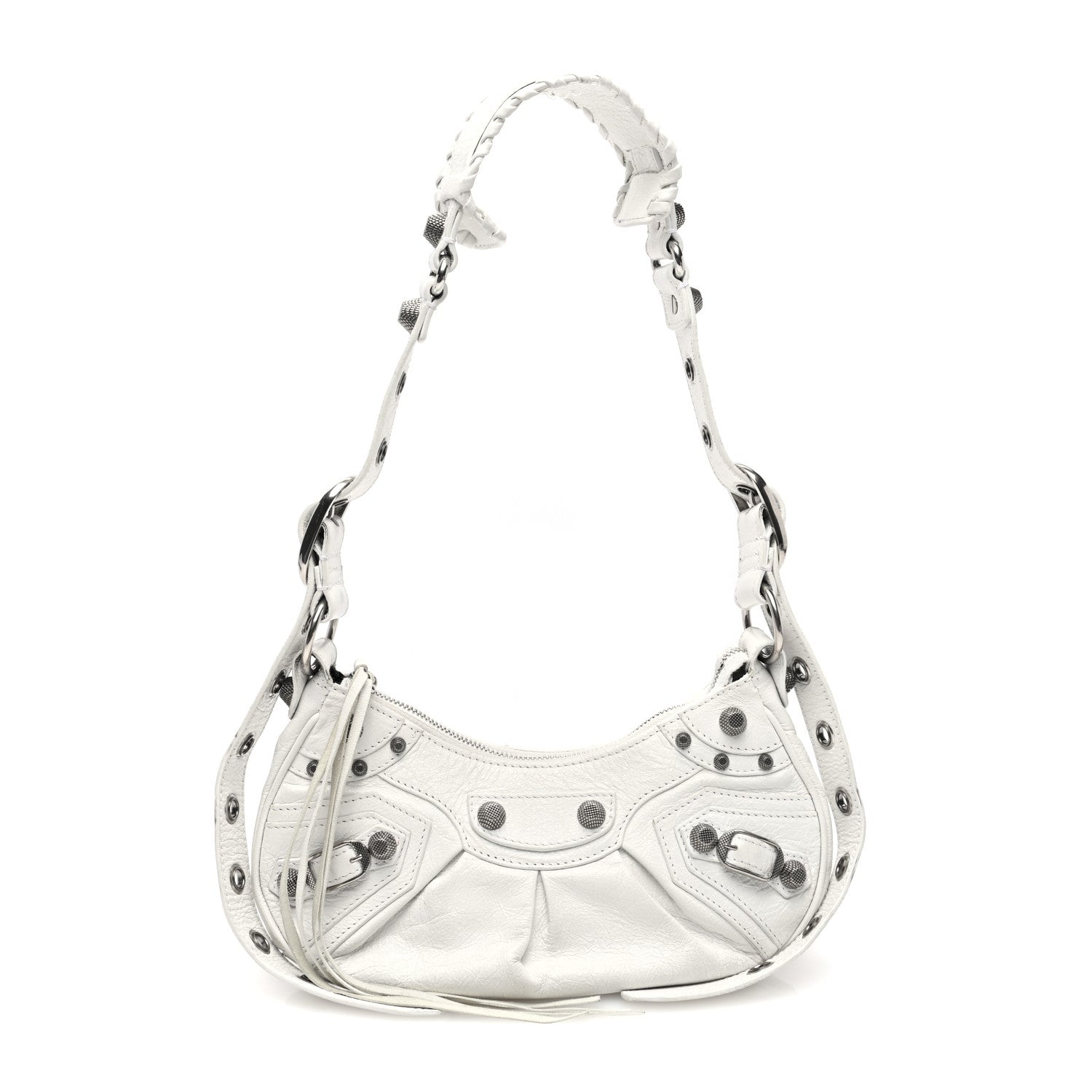 Balenciaga Agneau Arena Crystal Le Cagole Shoulder Bag XS Optic White 1 of 18