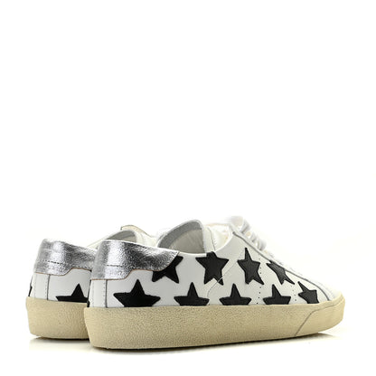 Saint Laurent Calfskin Star Court Sneakers 37 White Black 4 of 11