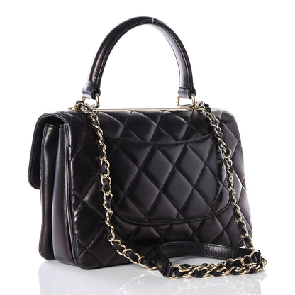 Chanel Lambskin Quilted Small Trendy CC Dual Handle Flap Bag Black 2 of 17