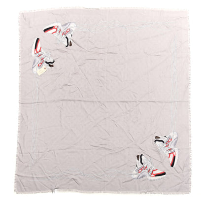 Louis Vuitton Silk Wool Monogram Archlight Trompe L'oeil Shawl Grey 1 of 4