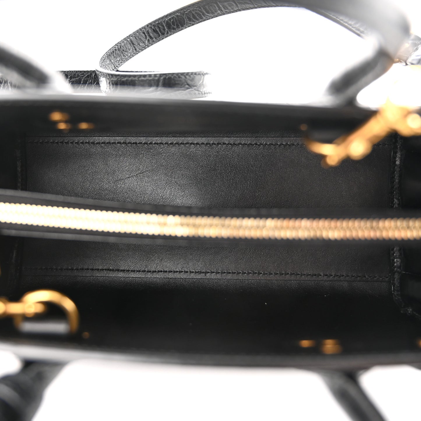 Calfskin Crocodile Embossed Baby Sac De Jour Black