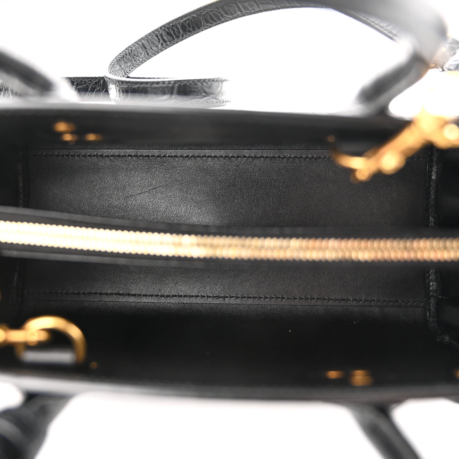 Saint Laurent Calfskin Crocodile Embossed Baby Sac De Jour Black 5 of 10