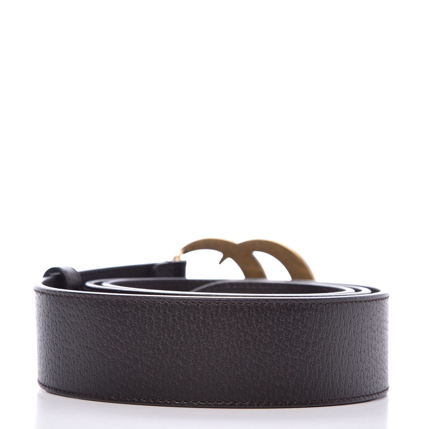 Gucci Textured Dollar Calfskin Double G 40mm Belt 95 38 Dark Cocoa 3 of 6