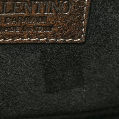 Valentino Garavani Metallic Pebbled Calfskin Small Rockstud Single Handle Flap Bag Sasso 8 of 9