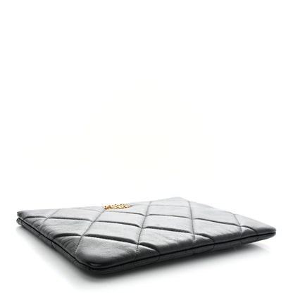 Chanel Goatskin Quilted Large Chanel 19 Cosmetic Case Black 4 of 10