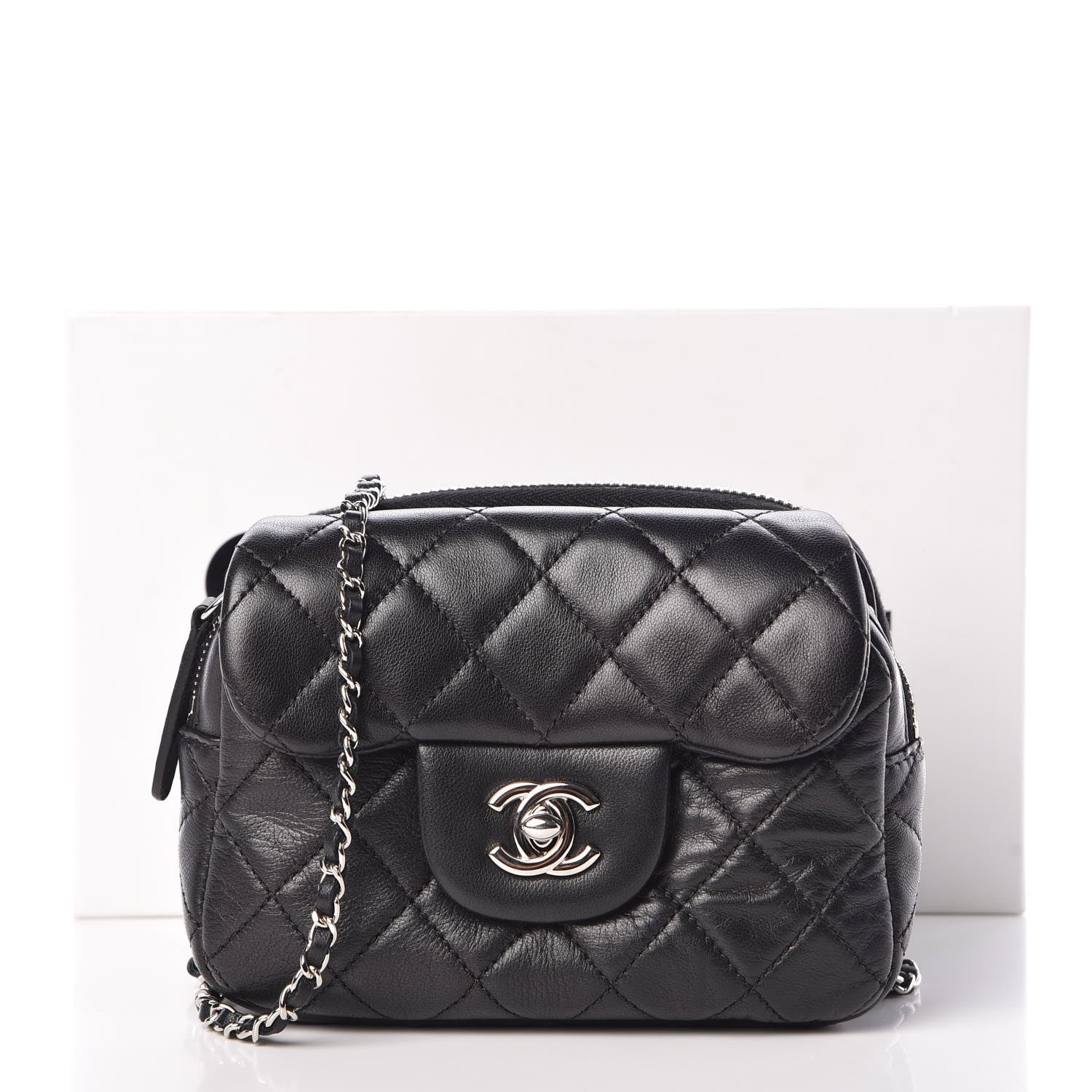 Chanel Lambskin Quilted New Mini Flap Black 11 of 11