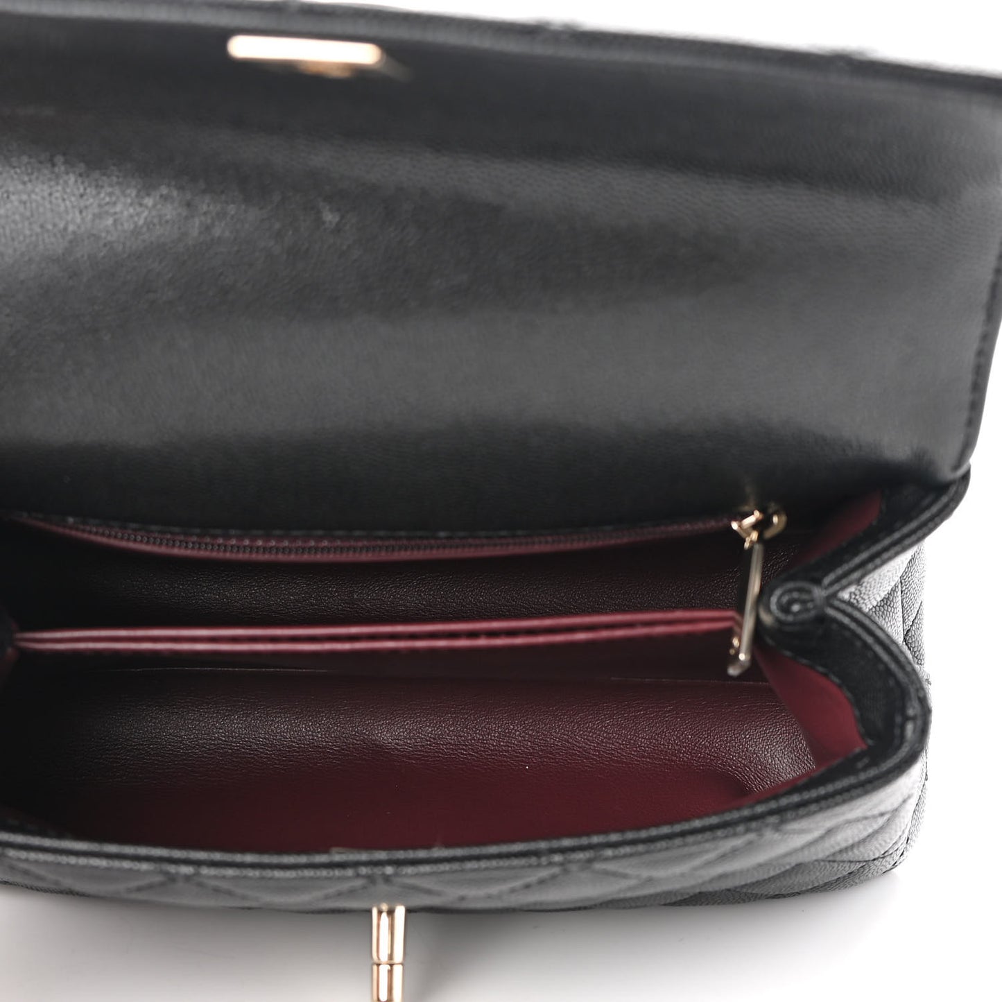 Caviar Quilted Mini Coco Handle Flap Black